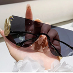 SOLEIL Rimless Y2K Sunglasses-Sunglasses-SAINT CHIC-Black-SAINT CHIC
