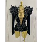 STARBURST Velvet Mesh Illusion Bodysuit-bodysuit-SAINT CHIC-Black-S-SAINT CHIC