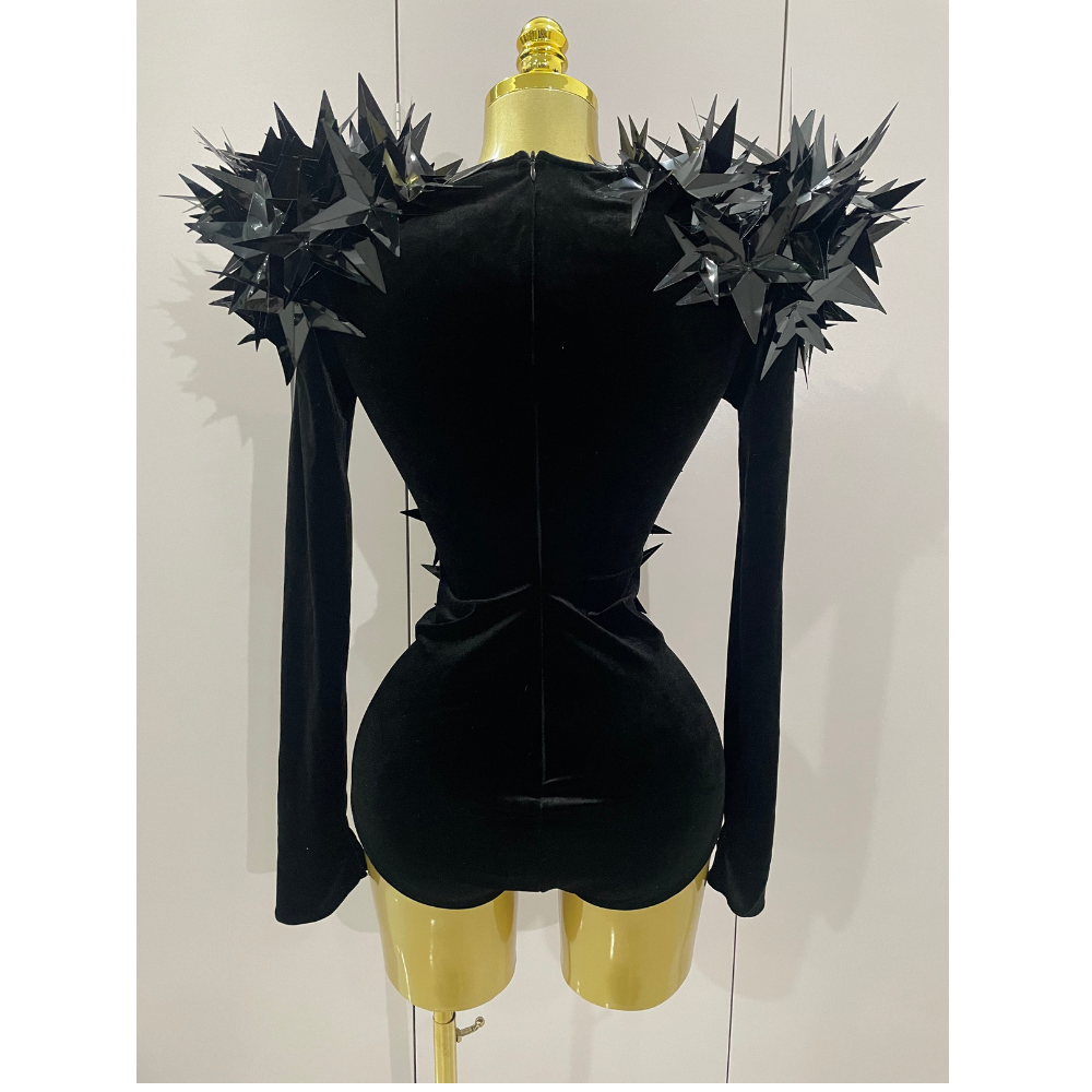 STARBURST Velvet Mesh Illusion Bodysuit-bodysuit-SAINT CHIC-Gold-S-SAINT CHIC