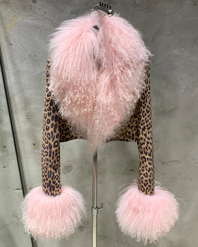 STEPPE Fur Leather Jacket-Jacket-SAINT CHIC Imagen principal del producto