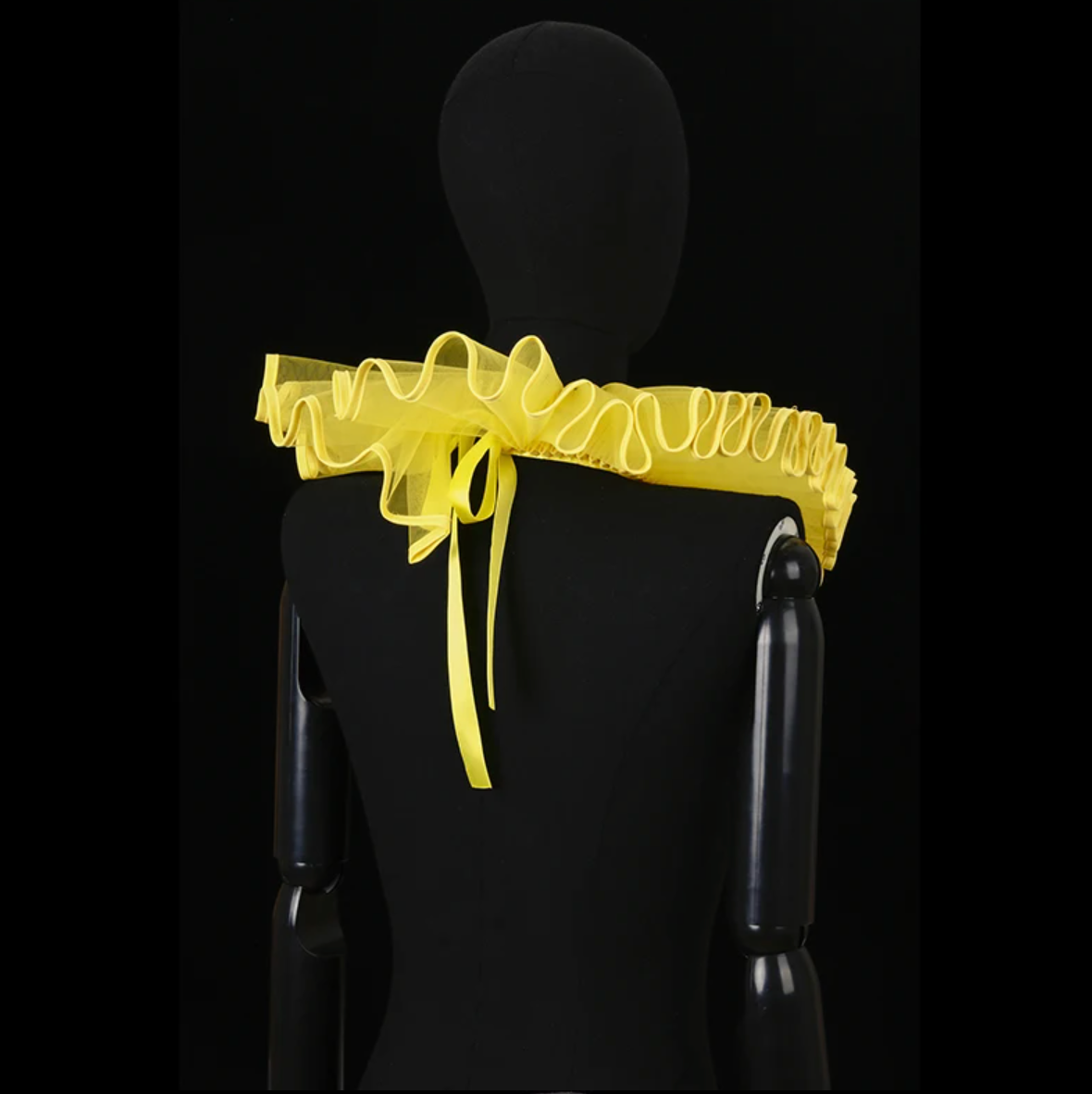 PLEAT DRAMA Mesh Ruffle Collar