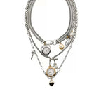 TRINE Layered Heart Necklace Set-Necklace-SAINT CHIC-Silver-SAINT CHIC