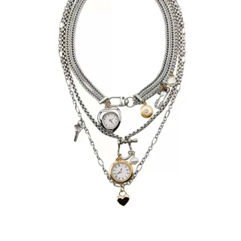 TRINE Layered Heart Necklace Set-Necklace-SAINT CHIC-Silver-SAINT CHIC