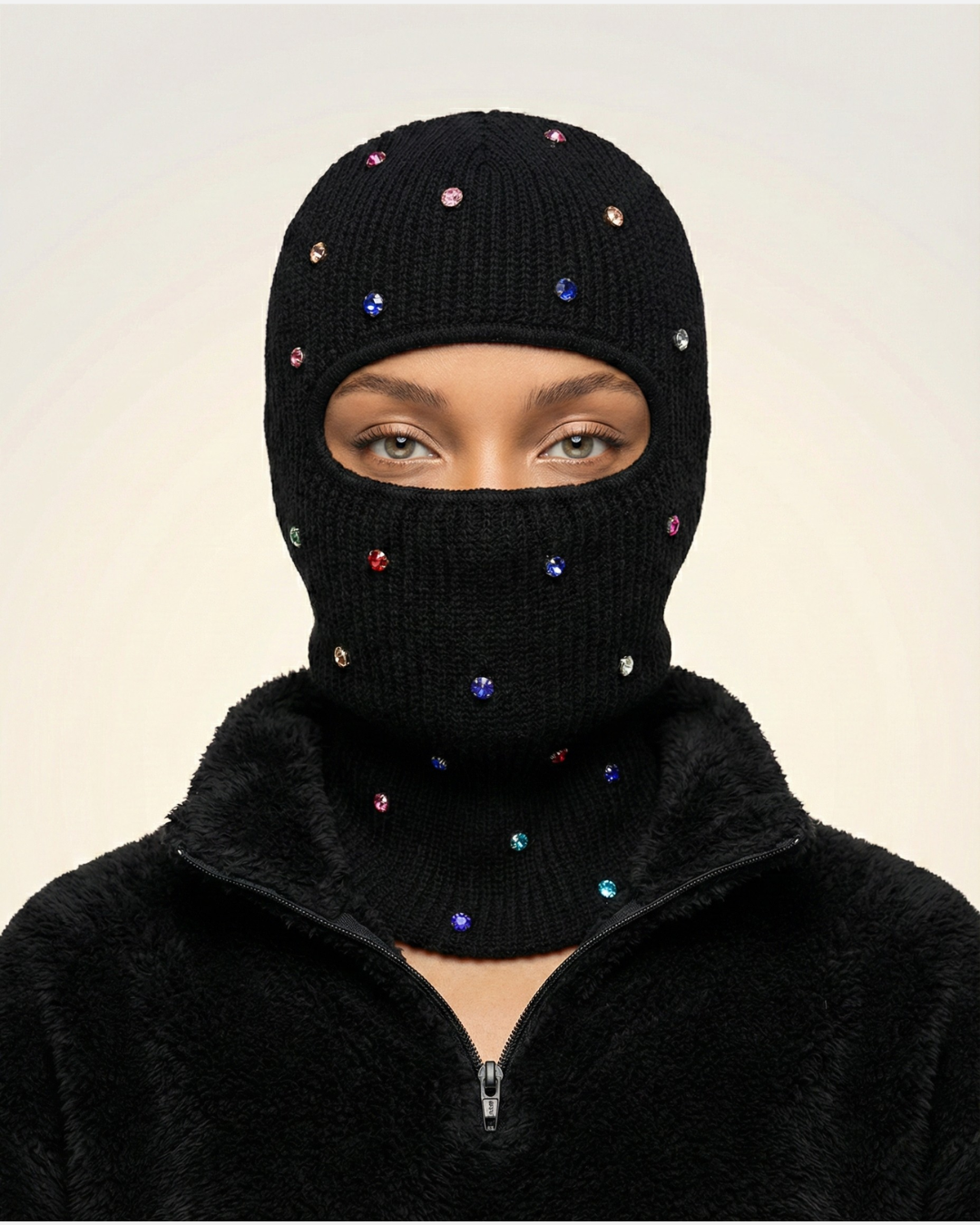 VELORA Crystal Veil Balaclava-hat-SAINT CHIC-Black-SAINT CHIC Image principale du produit