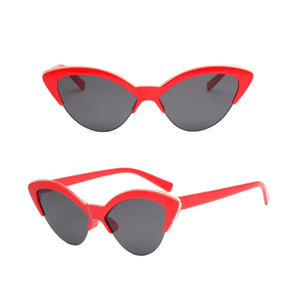 VIBES Cat Eye Sunglasses-Sunglasses-SAINT CHIC-Red / Grey-SAINT CHIC