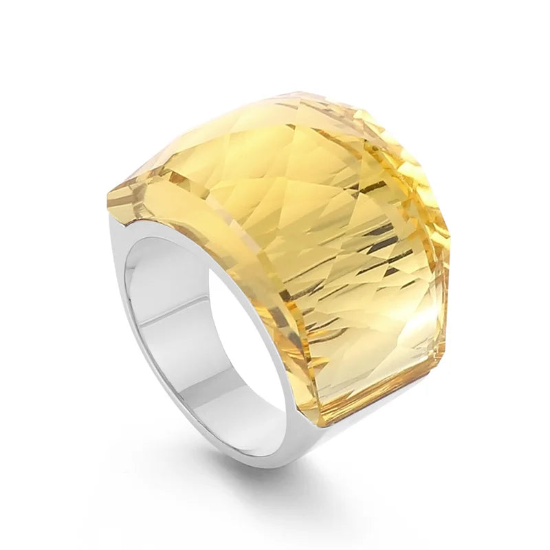 VIVID Ring-Ring-SAINT CHIC-Silver Yellow-6-SAINT CHIC