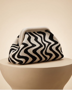WAVE Knit Clutch-Clutch Bag-SAINT CHIC-Black-wave-SAINT CHIC