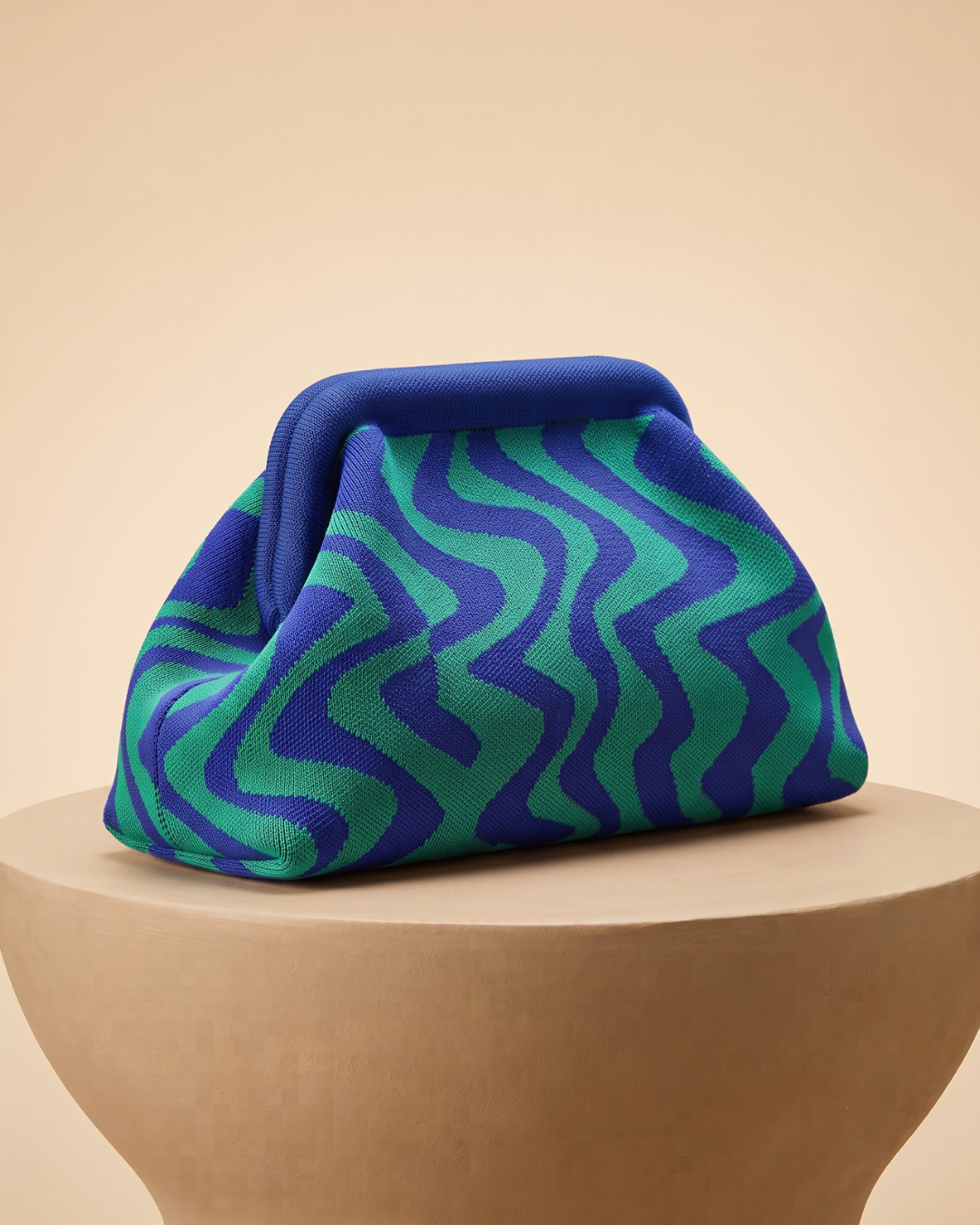 WAVE Knit Clutch-Clutch Bag-SAINT CHIC-Blue-wave-SAINT CHIC