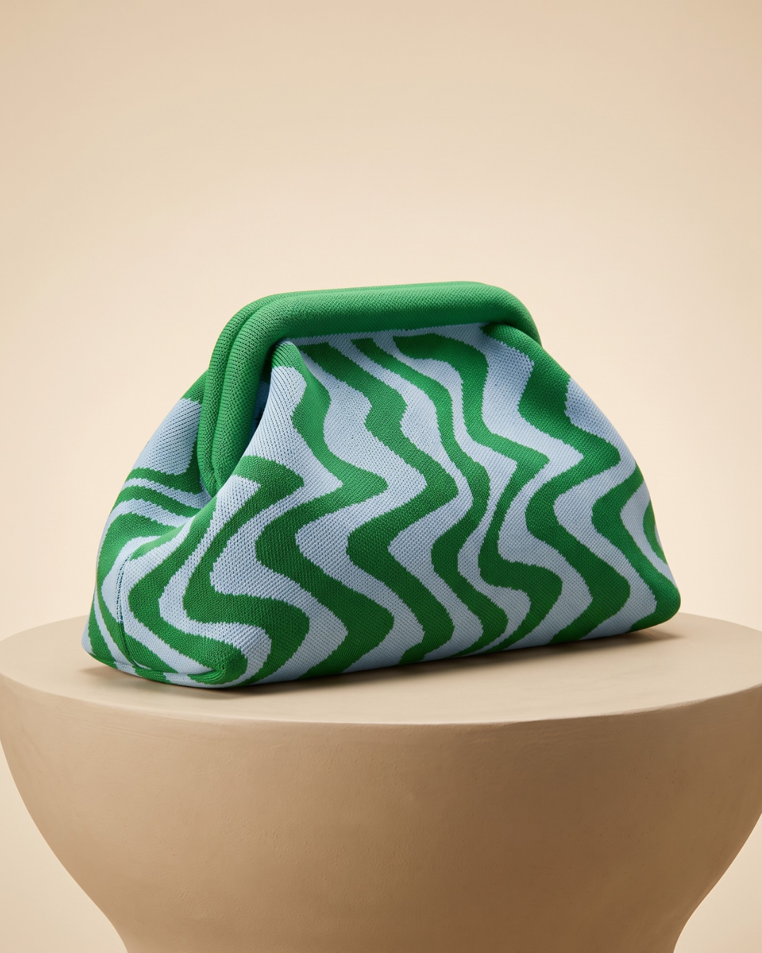 WAVE Knit Clutch-Clutch Bag-SAINT CHIC-Green-wave-SAINT CHIC
