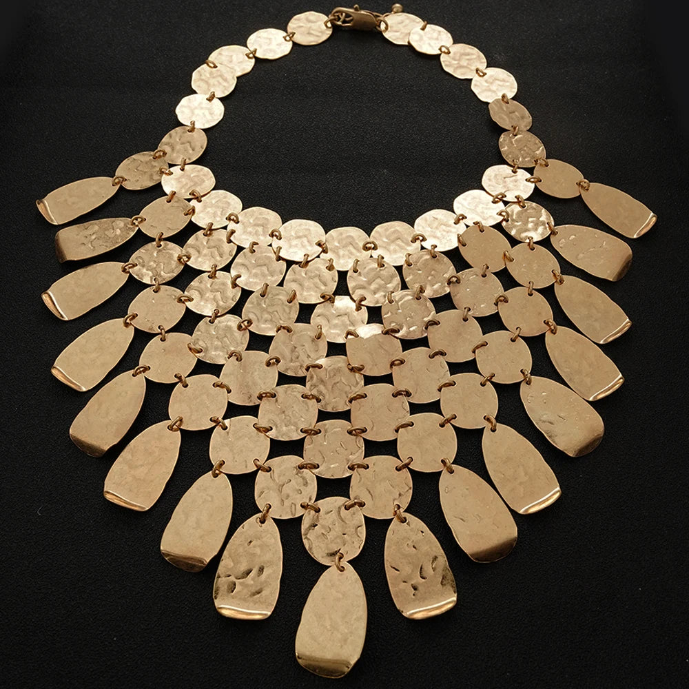 AURA Sculpted Collar Necklace-necklace-SAINT CHIC