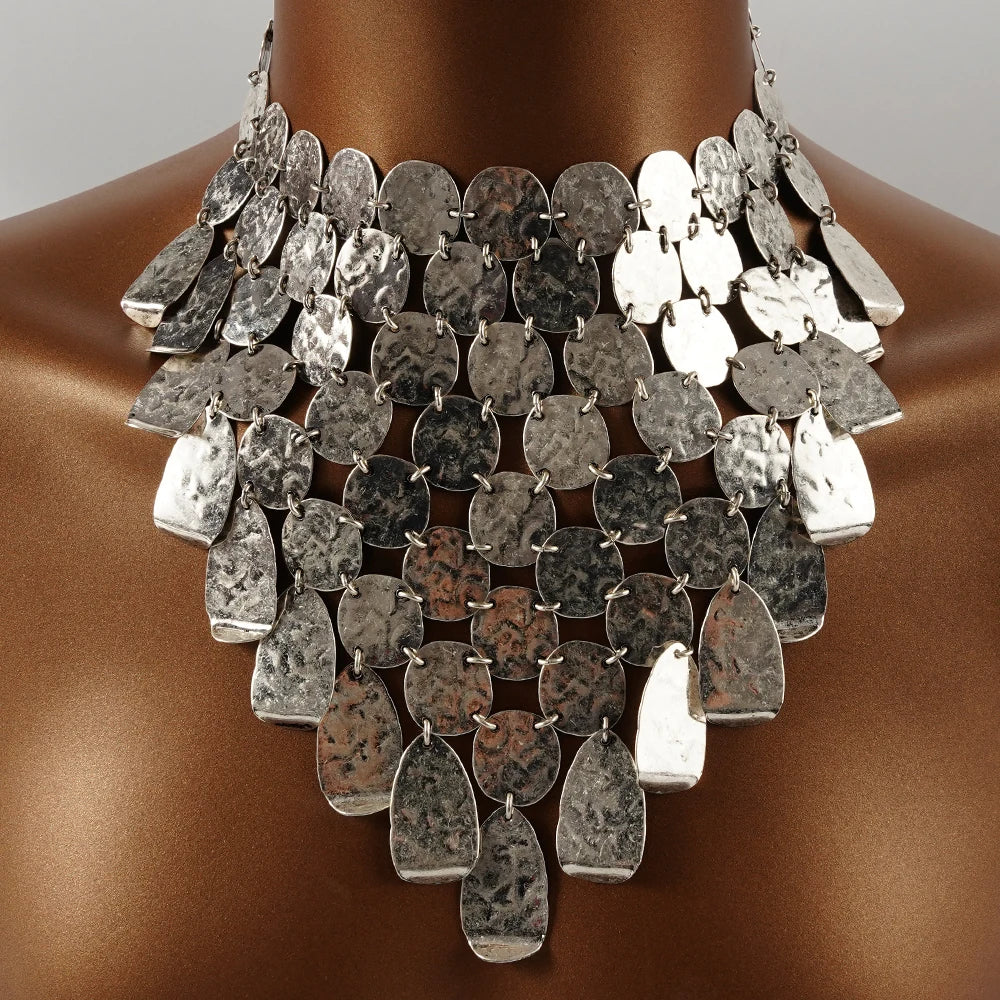 AURA Sculpted Collar Necklace-necklace-SAINT CHIC