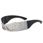 CHROMEWAVE One-Piece Shield – Sculpted Steampunk Shades