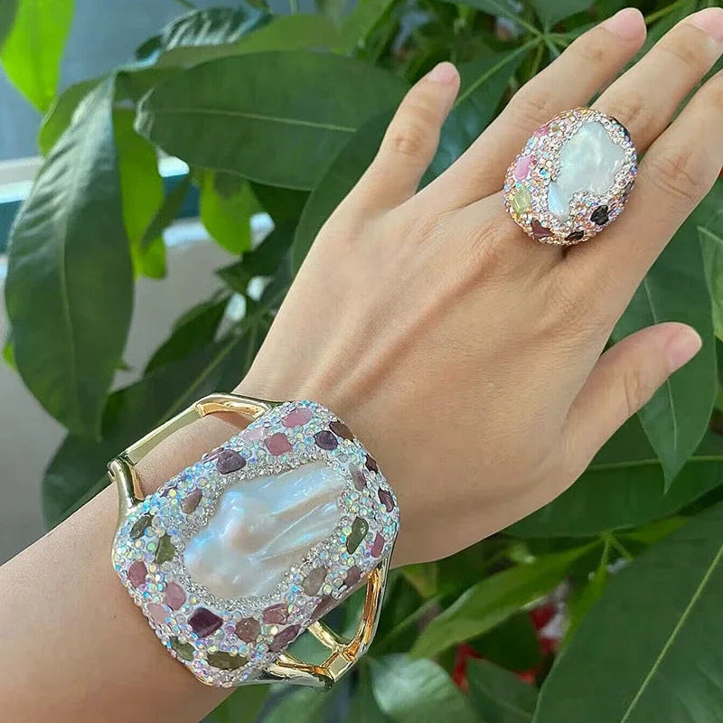 BAROQUE Pearl Ring & Bracelets-body jewelry-SAINT CHIC Image principale du produit