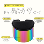 BLACK PAPARAZZI VISOR® 2.0 – Original Rainbow Lens UV Sun Shield with UPF 50+-Hats-SAINT CHIC