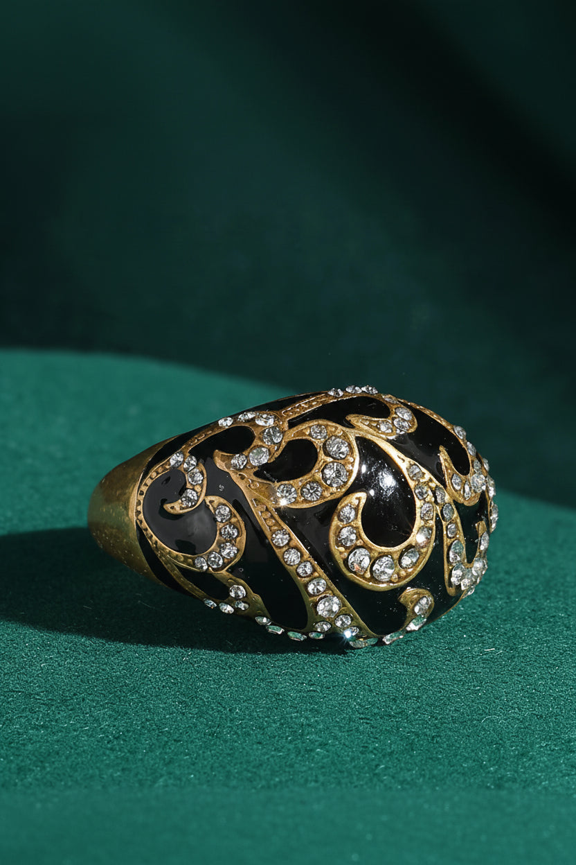 BLACKOUT Dome Ring-ring-SAINT CHIC Image principale du produit