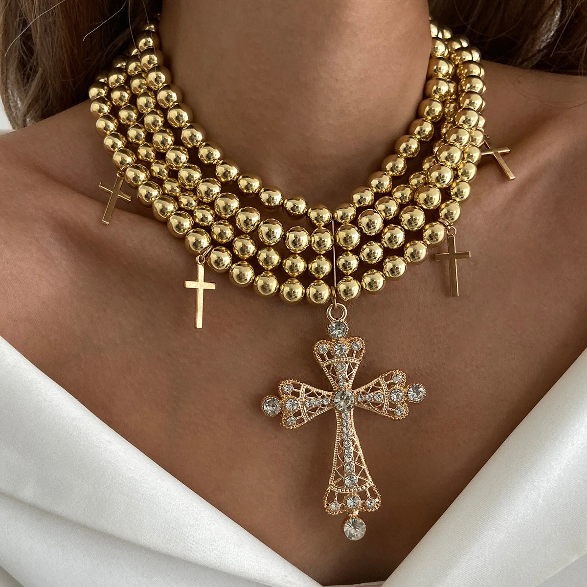 CATHEDRAL Layered Pendant Necklace-necklace-SAINT CHIC