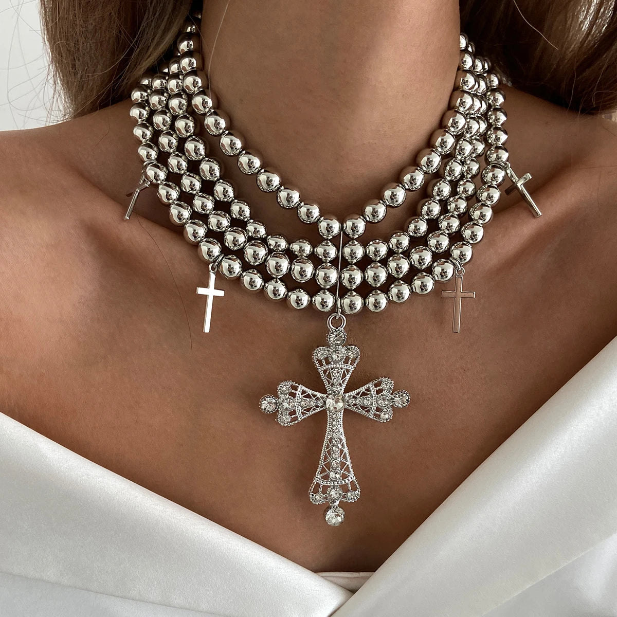 CATHEDRAL Layered Pendant Necklace-necklace-SAINT CHIC