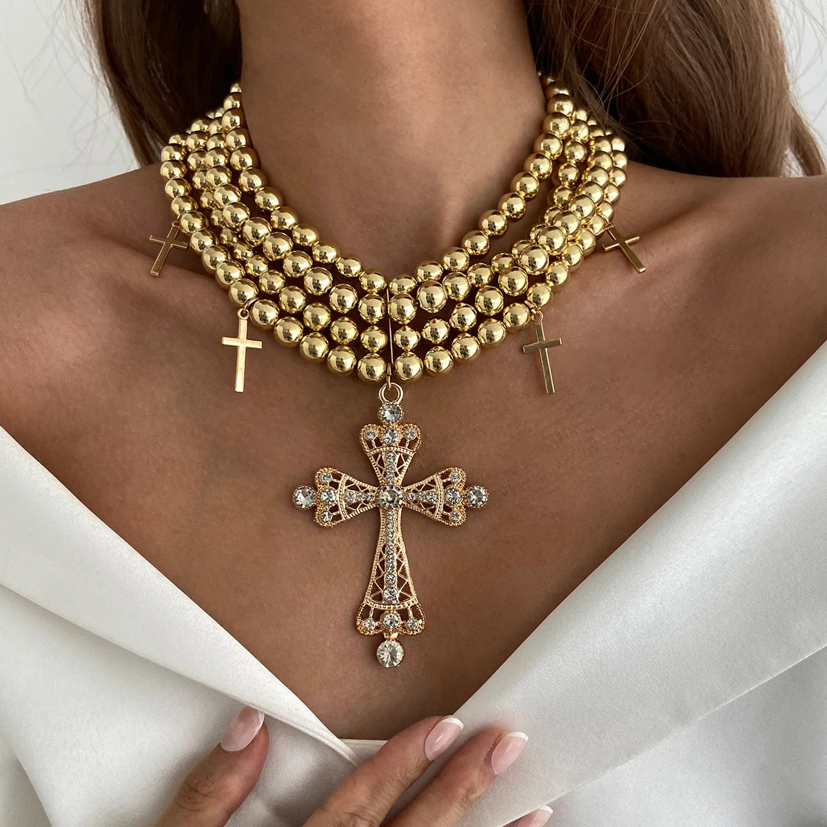 CATHEDRAL Layered Pendant Necklace-necklace-SAINT CHIC