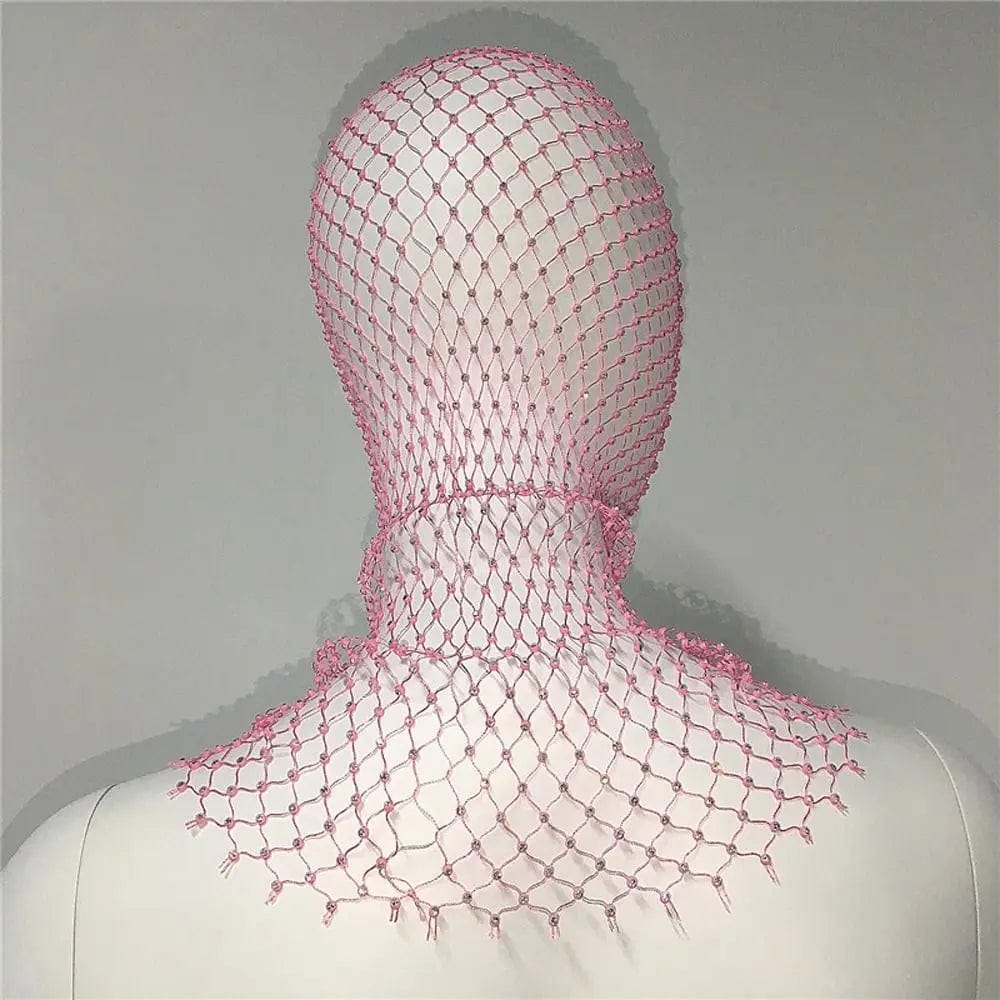 COVR Rhinestone Mesh Hood – Avant-Garde Statement-Hat-SAINT CHIC