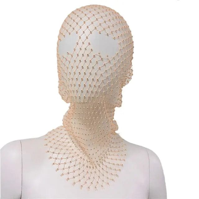 COVR Rhinestone Mesh Hood – Avant-Garde Statement-Hat-SAINT CHIC