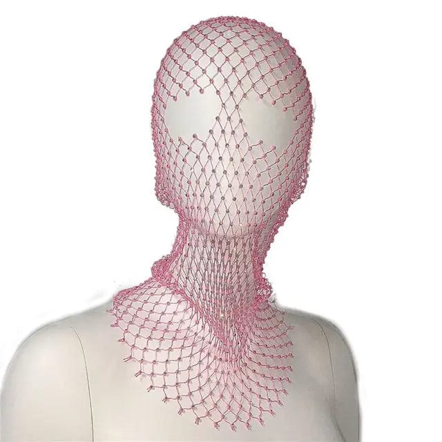COVR Rhinestone Mesh Hood – Avant-Garde Statement-Hat-SAINT CHIC