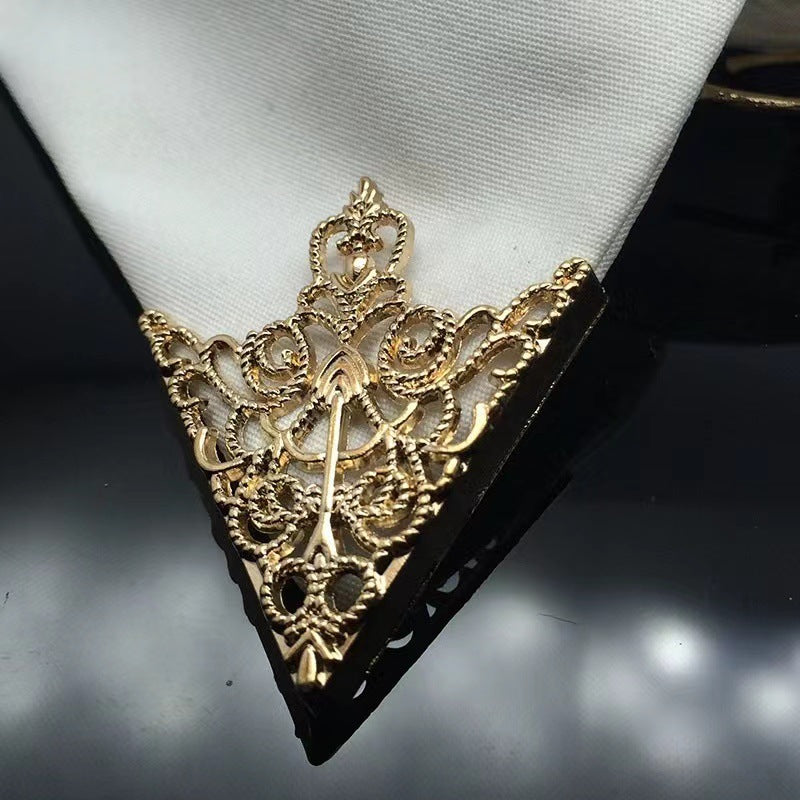 DALLAS Triangle Collar Pins – Metalwork Statement Brooches-brooch-SAINT CHIC