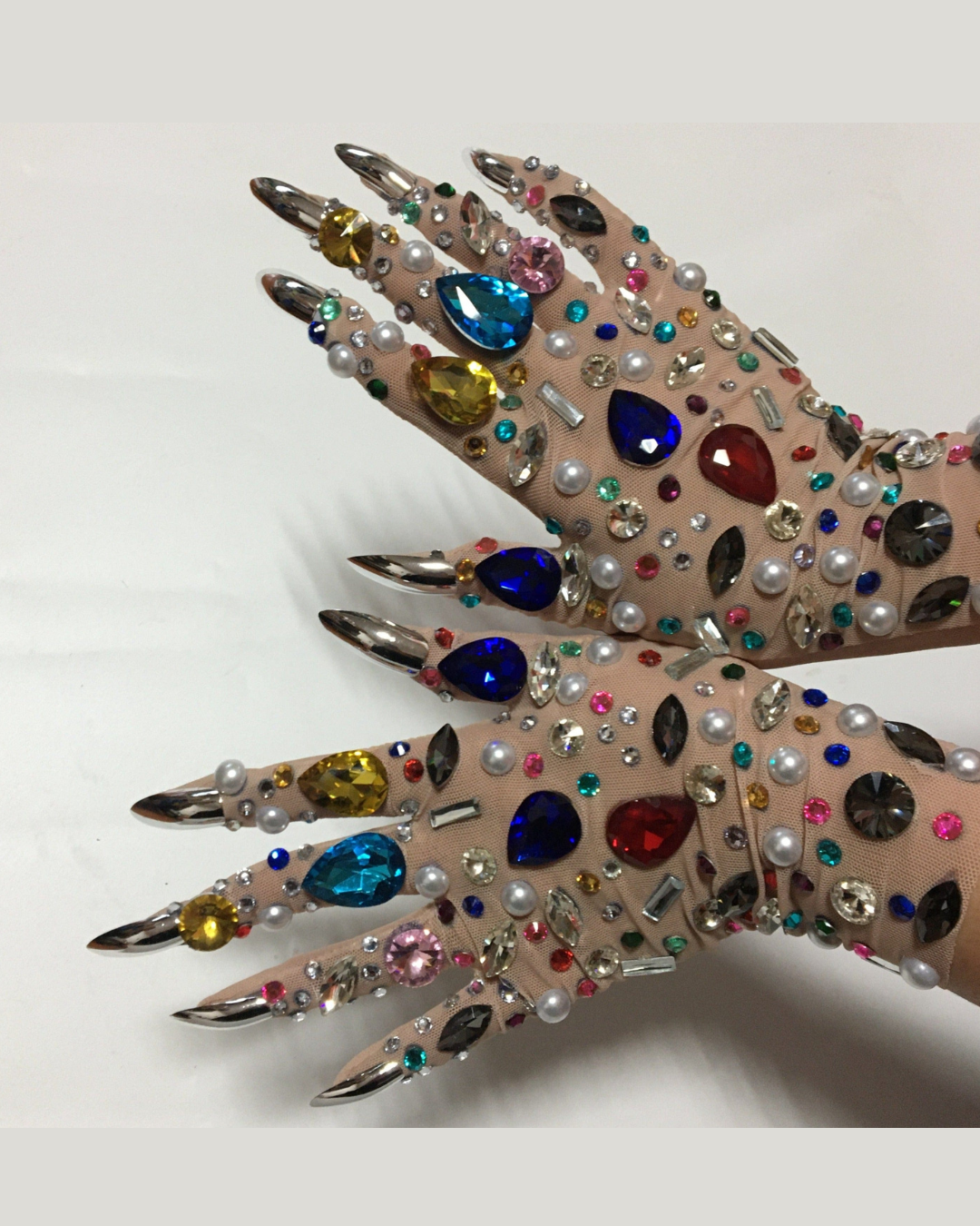 DISCO Rhinestone Gloves-Gloves-SAINT CHIC