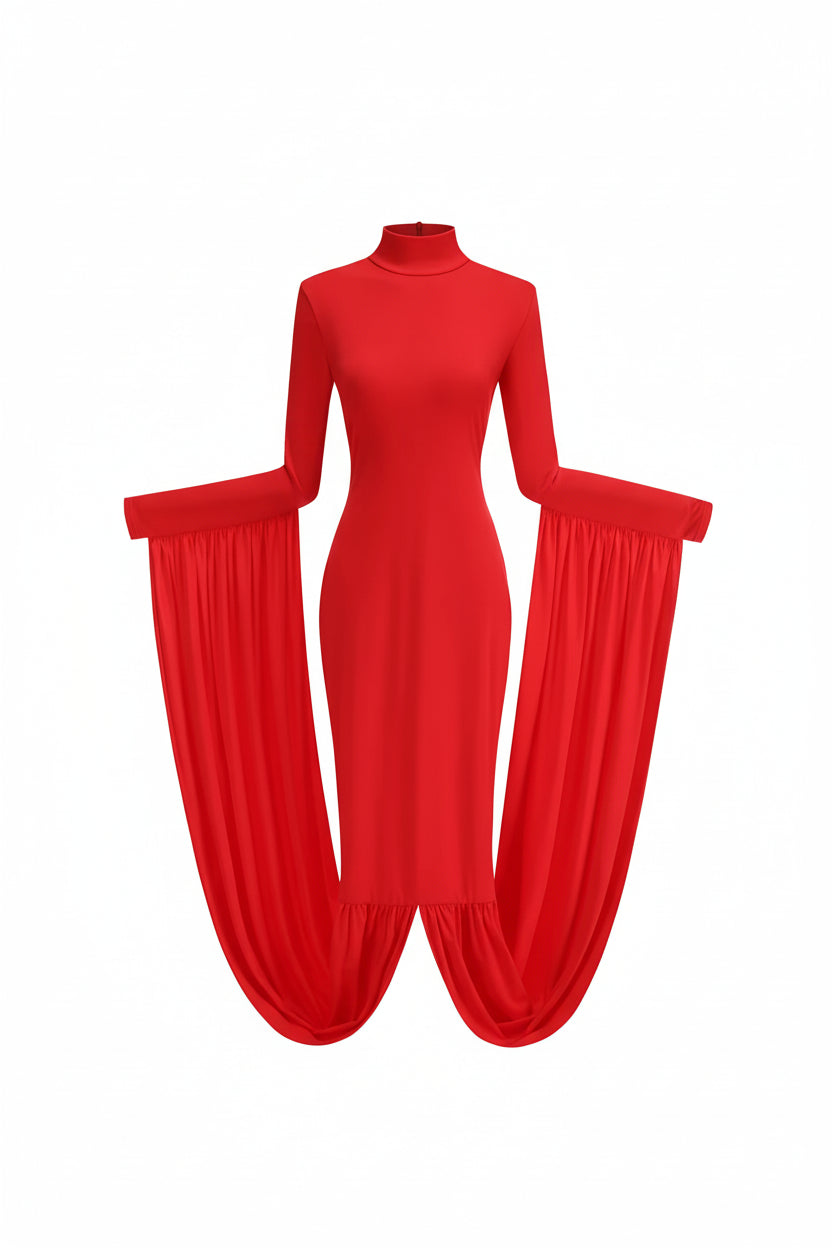 DRAMA Draped Gown-dress-SAINT CHIC Image principale du produit