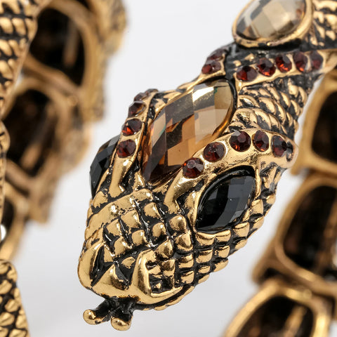SERPENT Coil Crystal Arm Cuff