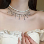 CASCADE Pearl Crystal Necklace