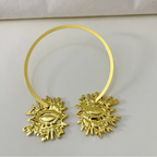 EVIL EYE SUNBURST CHOKER – Gold Crystal Collar Necklace-Necklace-SAINT CHIC