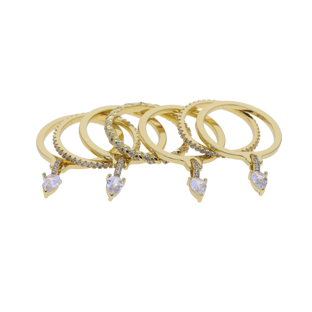 FLIRT Drop Stack Ring Set-ring-SAINT CHIC