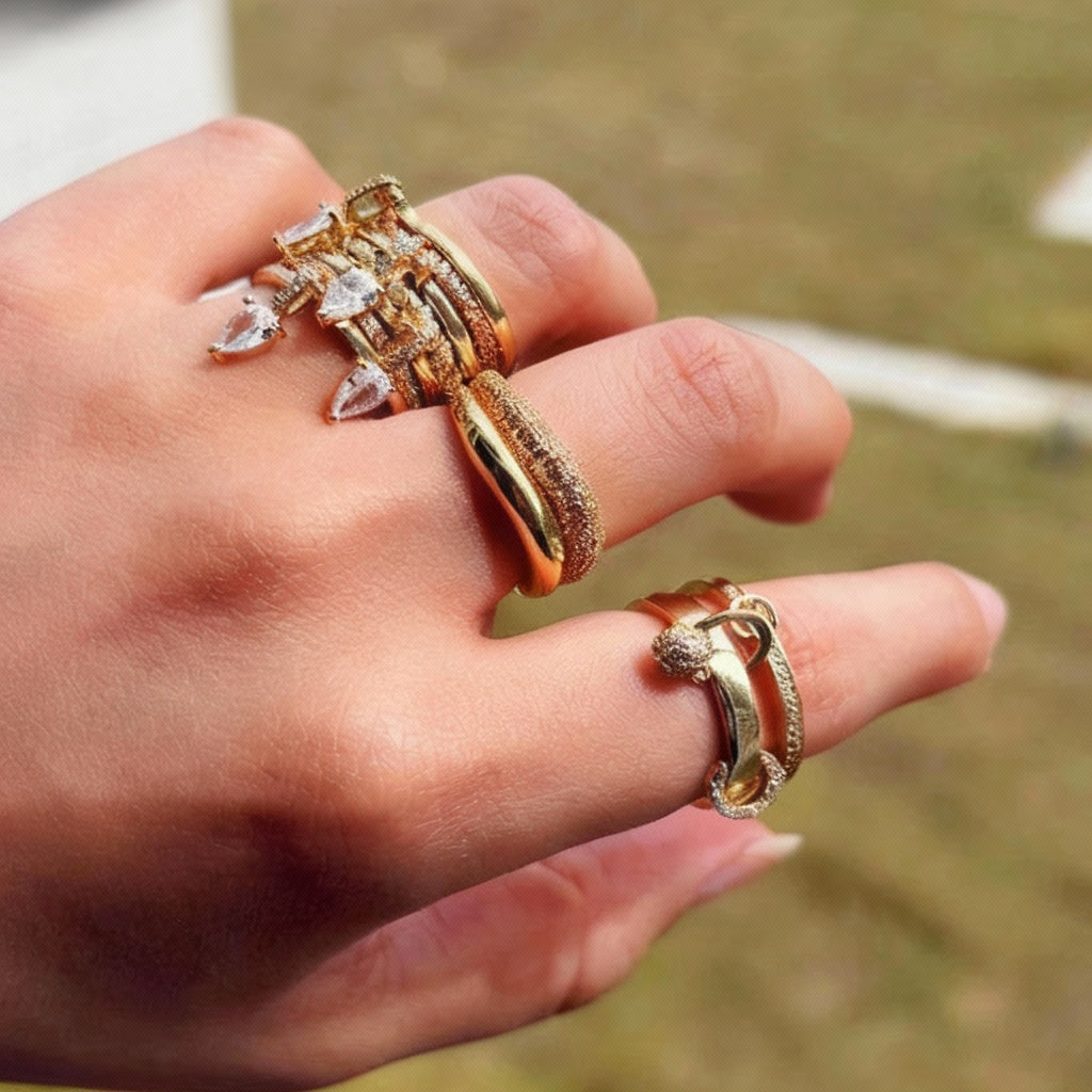 FLIRT Drop Stack Ring Set-ring-SAINT CHIC