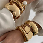 GILDED STATEMENT Bangle Set-bracelet-SAINT CHIC