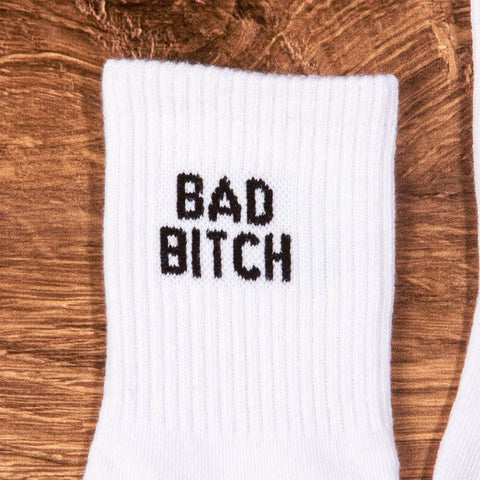 Girly Socks WHITE / ONE SIZE BAD B*TCH Ankle Socks - White