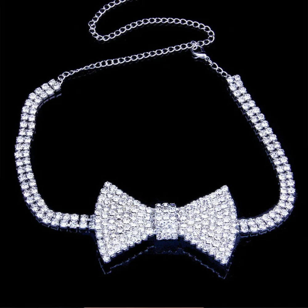 GLIMMER BOW Choker-necklace-SAINT CHIC