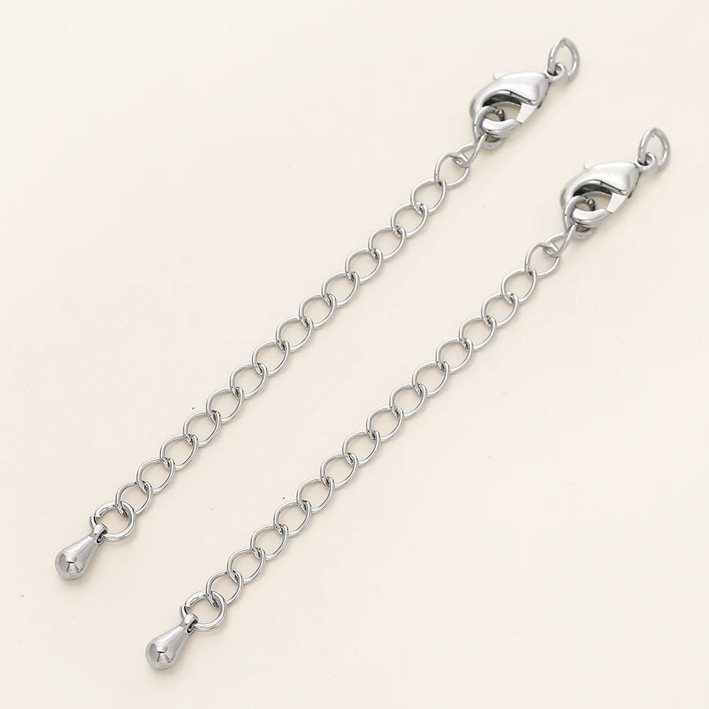 GOLD PLATED EXTENSION CHAINS – 5pc Charm Set with Lobster Clasps-Jewelry-SAINT CHIC