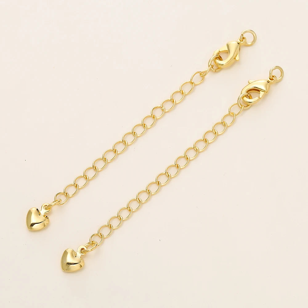 GOLD PLATED EXTENSION CHAINS – 5pc Charm Set with Lobster Clasps-Jewelry-SAINT CHIC