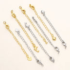 GOLD PLATED EXTENSION CHAINS – 5pc Charm Set with Lobster Clasps-Jewelry-SAINT CHIC