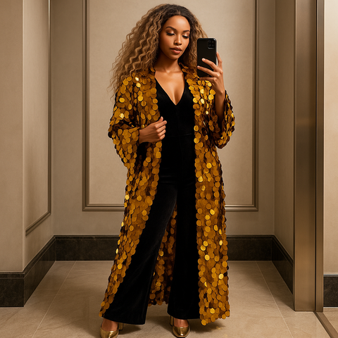 SOLSTICE Sequin Duster Coat
