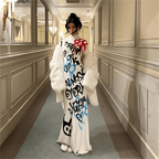 GRAFFITI Turtleneck Stretch Maxi Dress – Bold Spray Paint Print-dress-SAINT CHIC