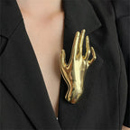 HANDS Sculptural Brooch-brooch-SAINT CHIC