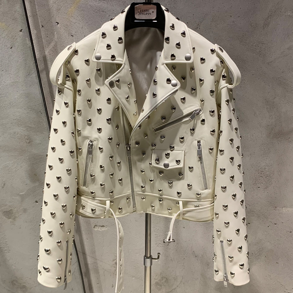 HEARTS Biker Jacket-Jacket-SAINT CHIC
