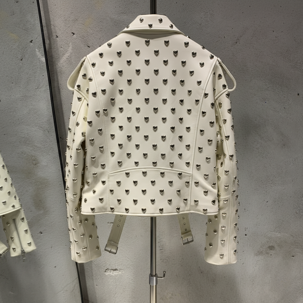 HEARTS Biker Jacket-Jacket-SAINT CHIC