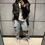 HEARTS Biker Jacket-Jacket-SAINT CHIC