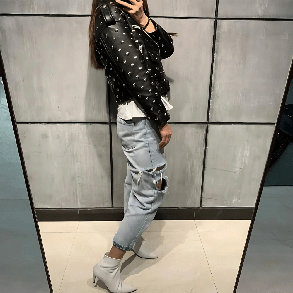 HEARTS Biker Jacket-Jacket-SAINT CHIC
