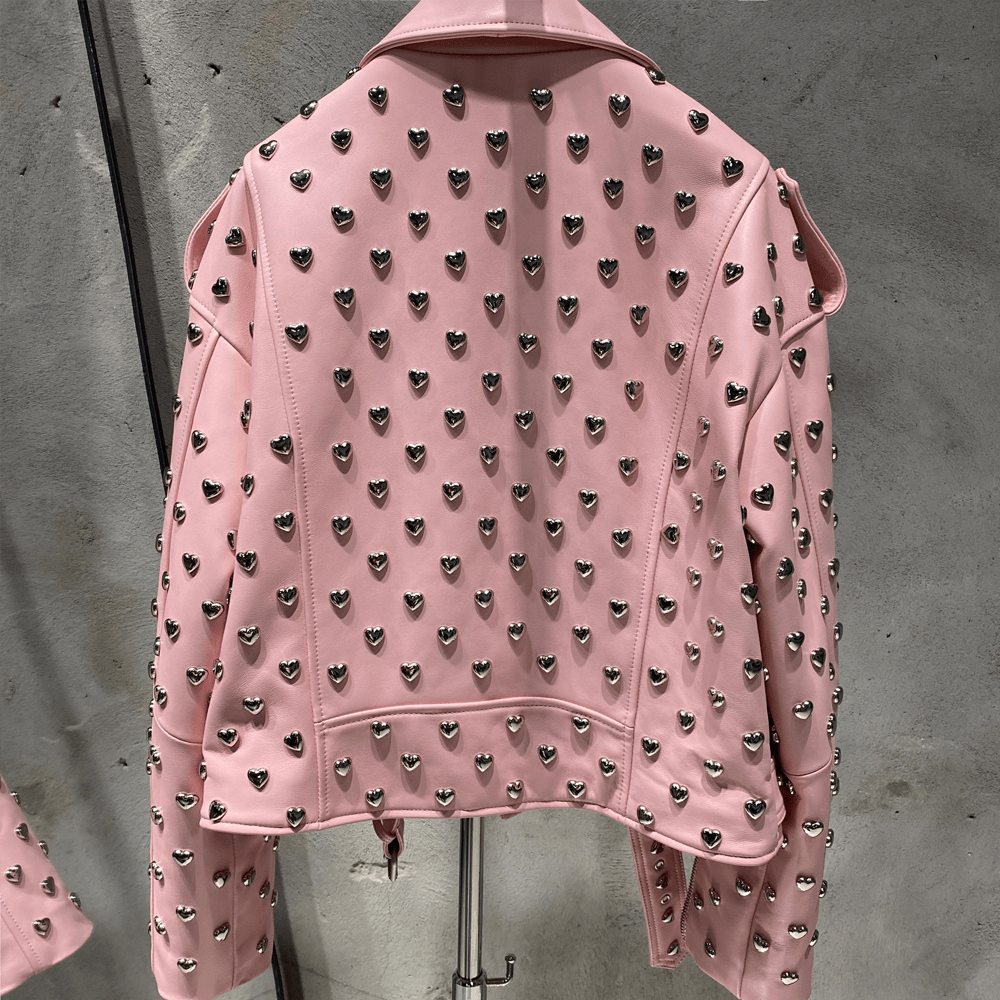 HEARTS Biker Jacket-Jacket-SAINT CHIC