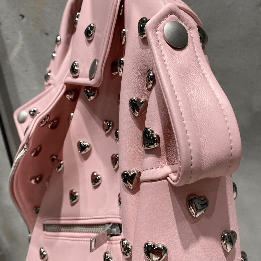 HEARTS Biker Jacket-Jacket-SAINT CHIC