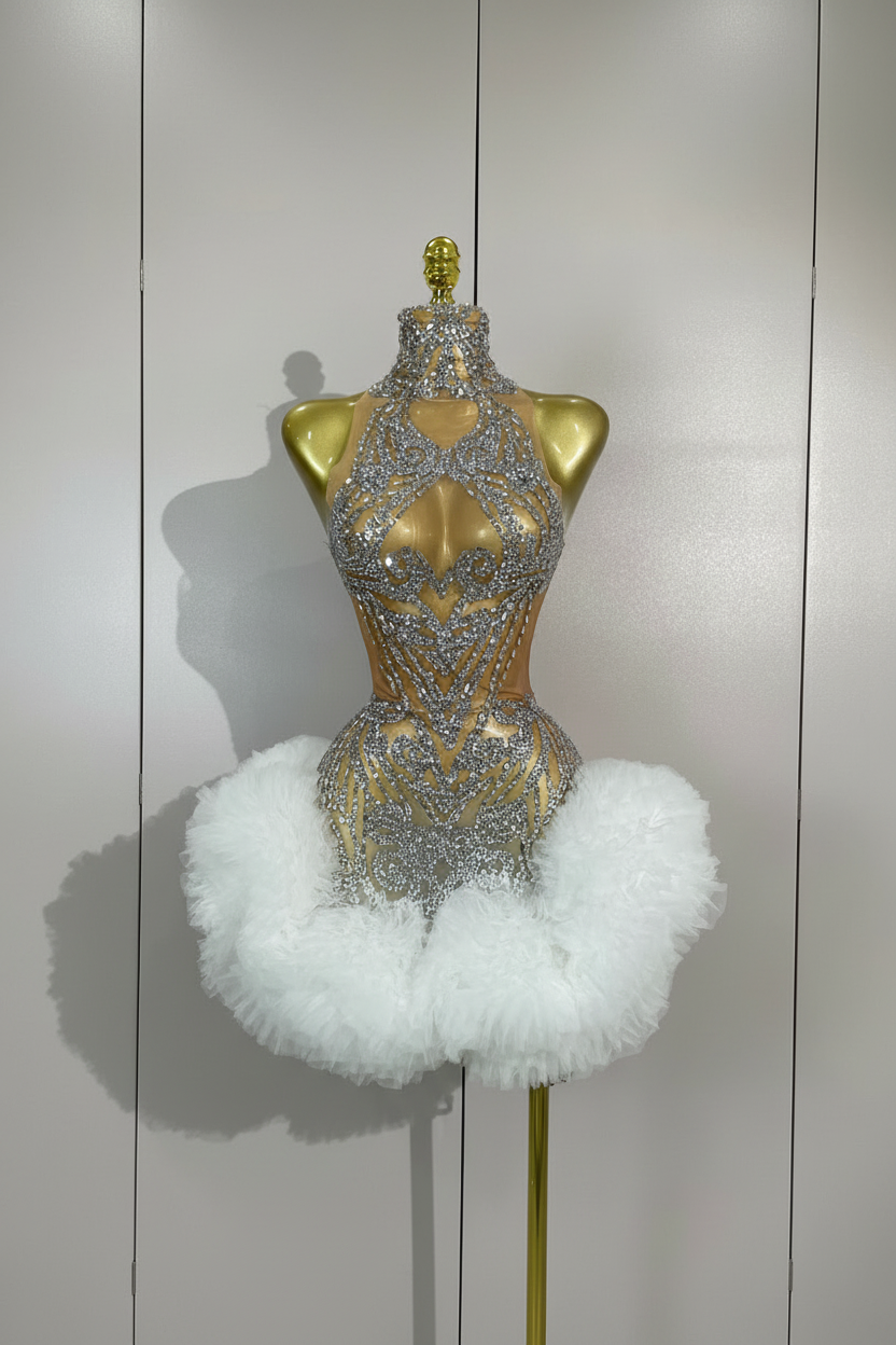 ICE SWAN Mini Dress-dress-SAINT CHIC Image principale du produit
