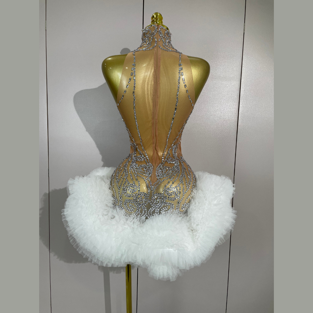 ICE SWAN Mini Dress-dress-SAINT CHIC